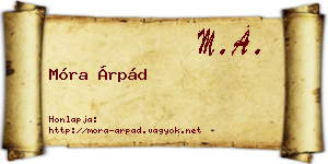 Móra Árpád névjegykártya